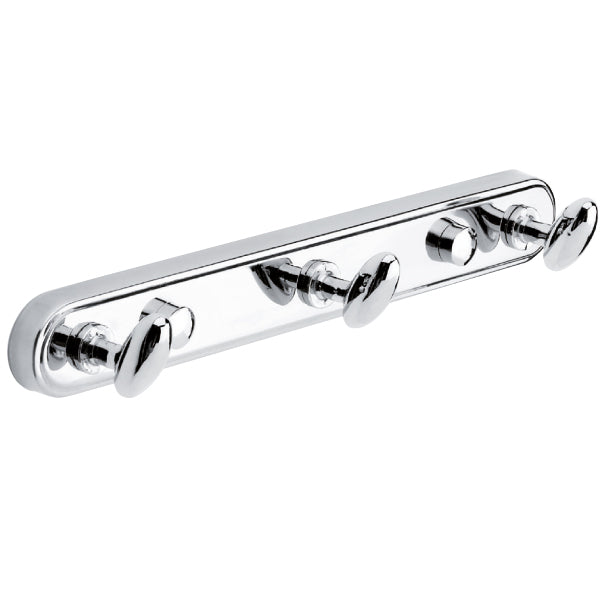 Appendino triplo in acciaio lucido