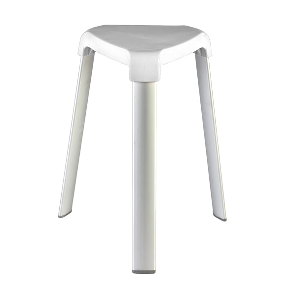 Trix sgabello con gambe in alluminio bianco
