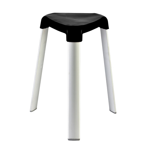 Trix sgabello con gambe in alluminio nero