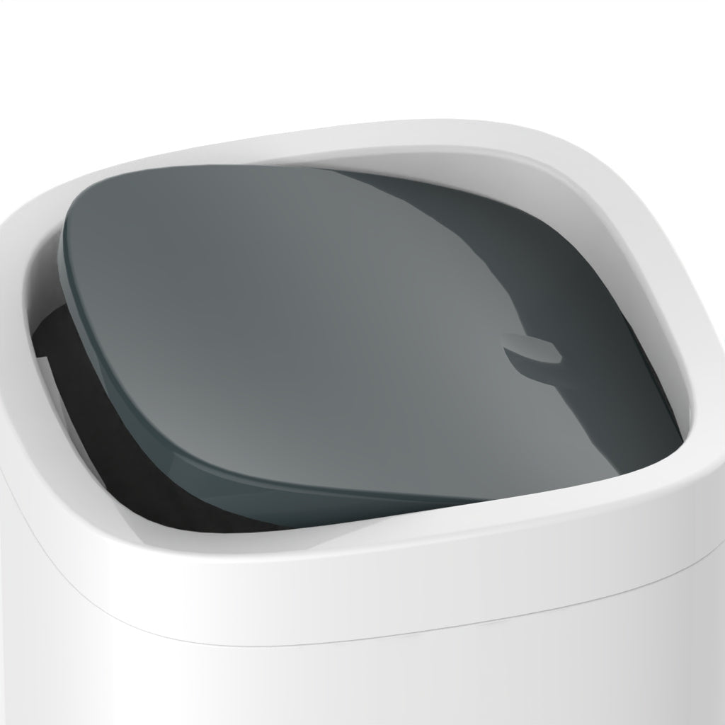 Giotto cestino quadrato 6,5 lt. Bianco/grigio granito